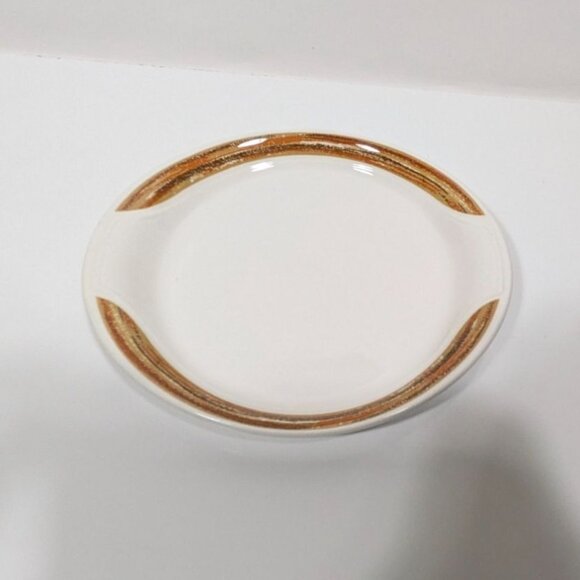 Syracuse China 10" Oval Plate White With Brown Accent Mid-Century Modern Design - Picture 1 of 8